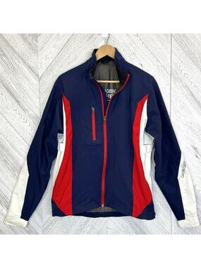 Galvin Green Gore-Tex Paclite Golf Jacket Red White Blue Full Zip Mens Medium M
